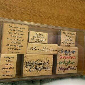 Christmas Rubber Stamp Set sentiments